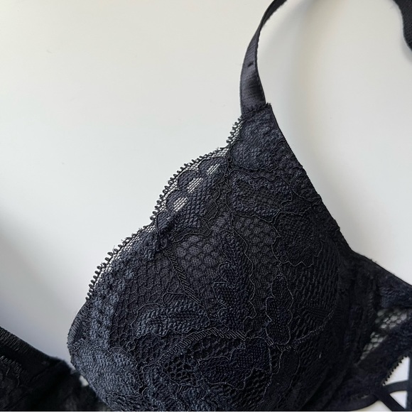 La Senza Black Strapy Lace Push Up Bra 32C - Picture 3 of 6